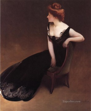 monochrome black white Painting - Portrait of Mrs V Mrs Herman Duryea John White Alexander
